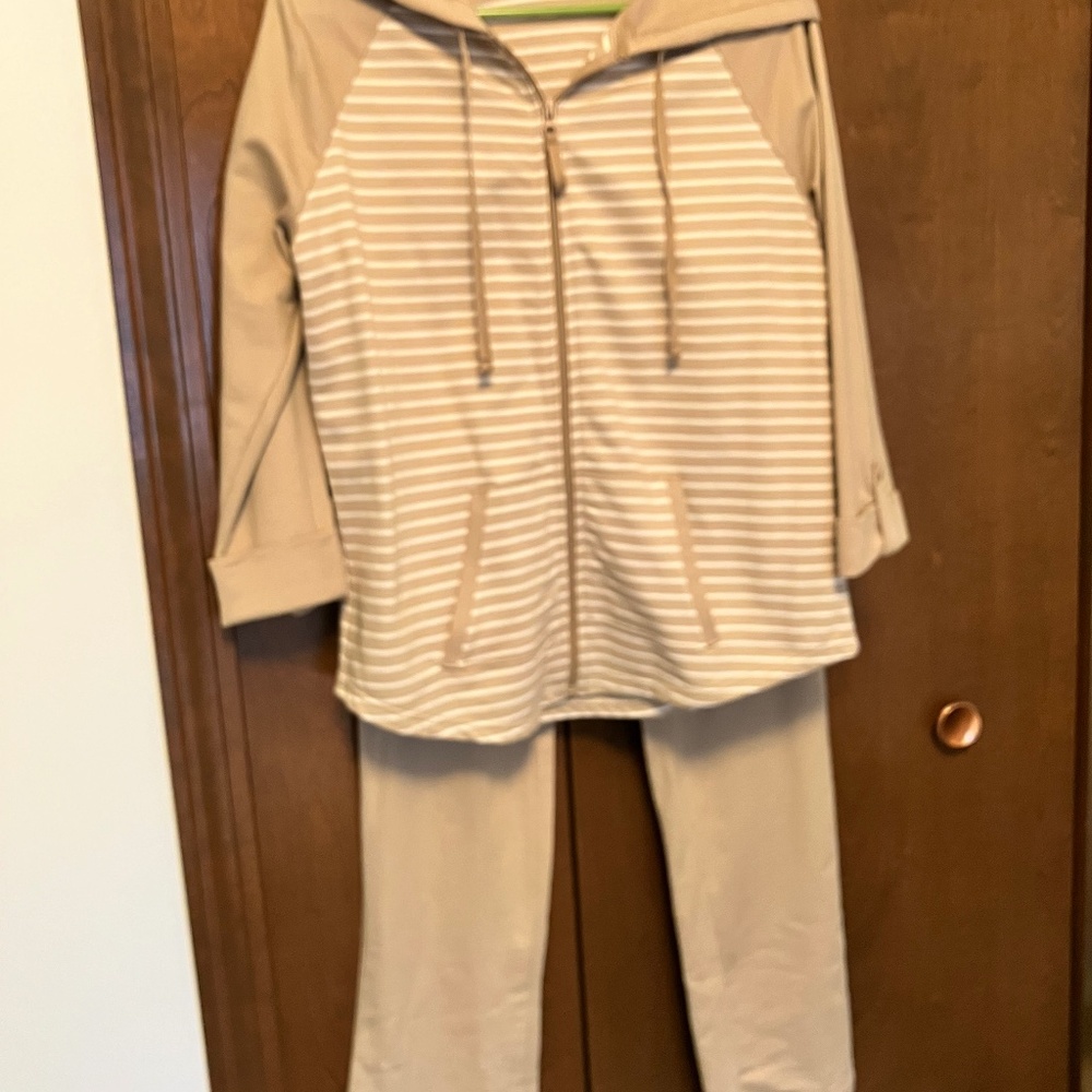 Matching pants and zip up hoodie